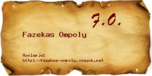 Fazekas Ompoly névjegykártya